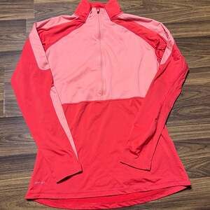 Salmon Pink NIKE Women hyperwarm shield Half 1/2 Zip Running Jacket Girly